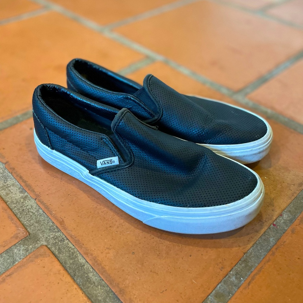 Vans shoes. Unisex perf leather slip on shoes.